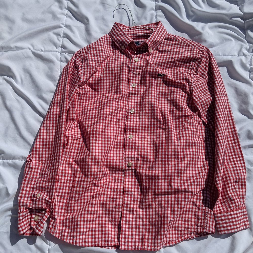 Vinyard Vines - Red & White Plaid Button Down - M